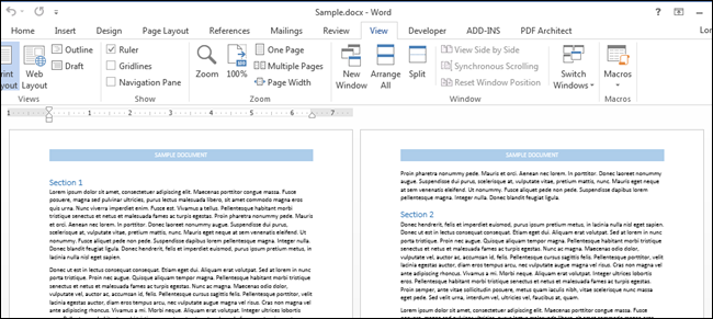 microsoft word for mac view side by side